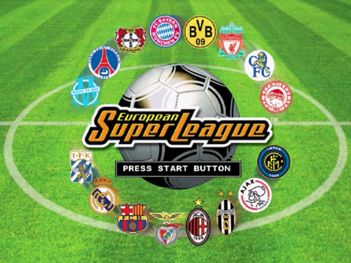 European Super League title screen for Sega Dreamcast
